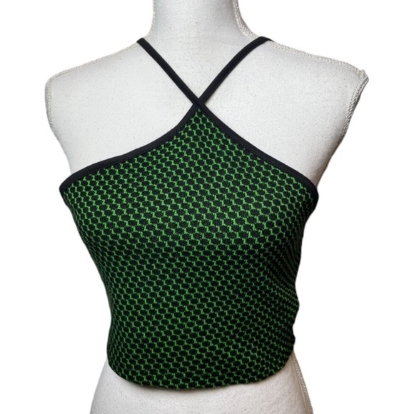 Zara Crop Top Womens M/L Jacquard Festival Sunny Grunge Punk Goth Y2K Party - Picture 3 of 10